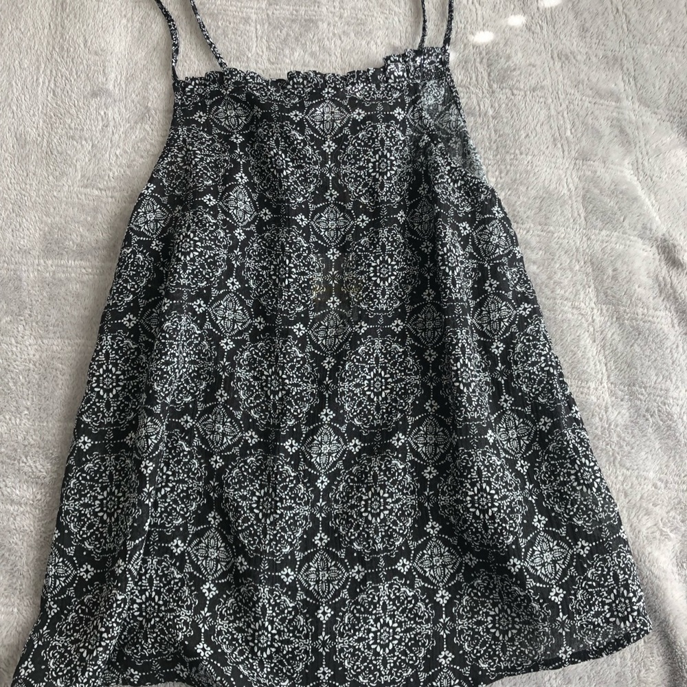 Black and white patterned halter top
